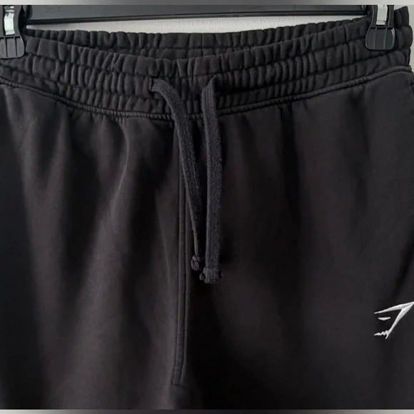 Gymshark EUC Black Tapered Joggers Athletic Fleece Sweatpants Menβs M Gym Fit - Picture 8 of 16